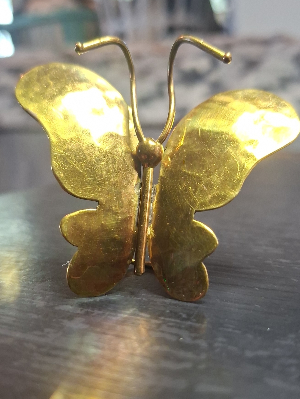Gold-Tone Butterfly Scarf Clip Or Buckle.
